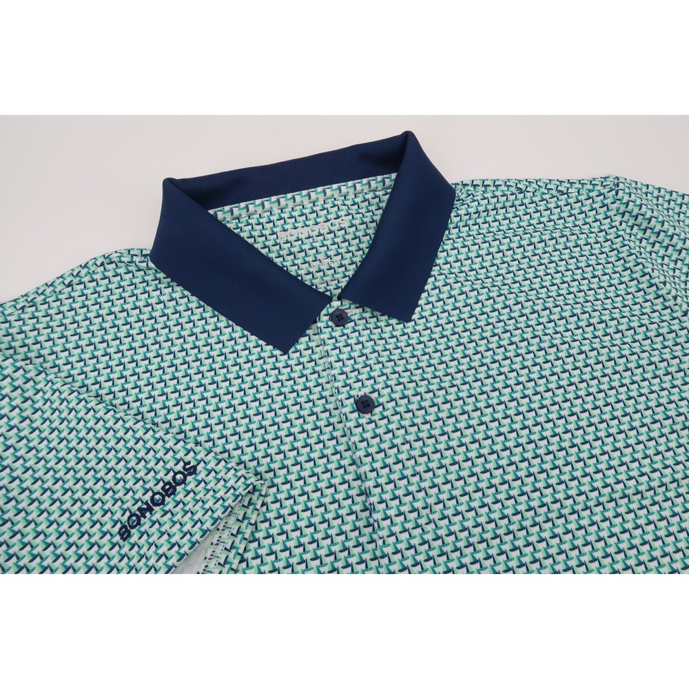 Bonobos Golf Performance Polo Shirt Mens XL Slim All Over Print Sailboat‎ Print